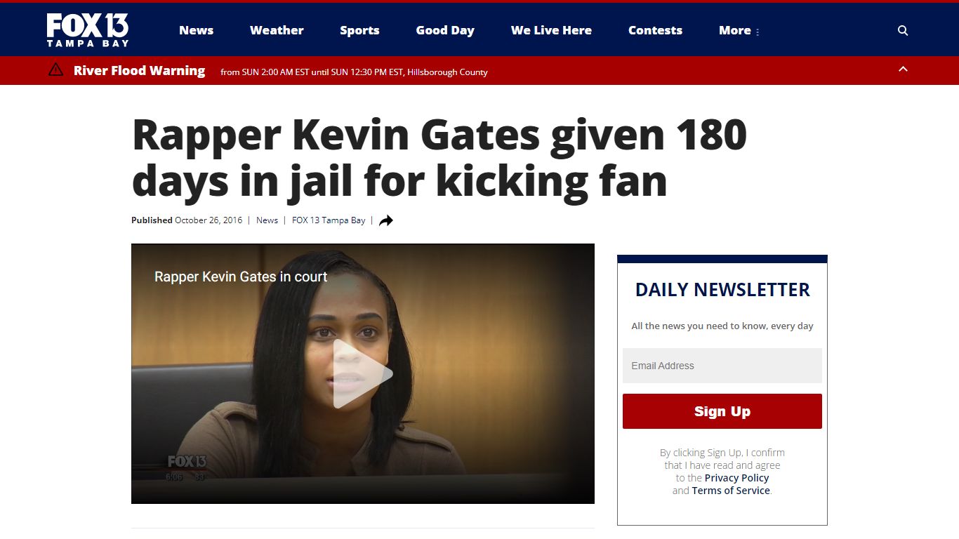 Rapper Kevin Gates given 180 days in jail for kicking fan